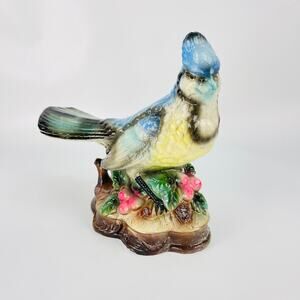 Vintage Ceramic Blue Jay 7” Figurine